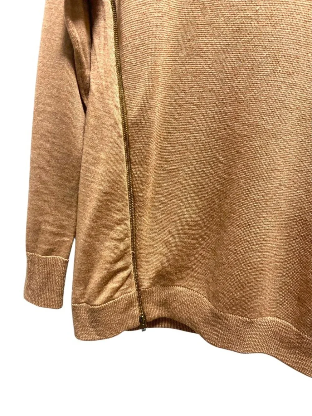 J.Crew 100% Merino Wool Zip Accent Sweater Beige Size XS Neutral Preppy Coastal